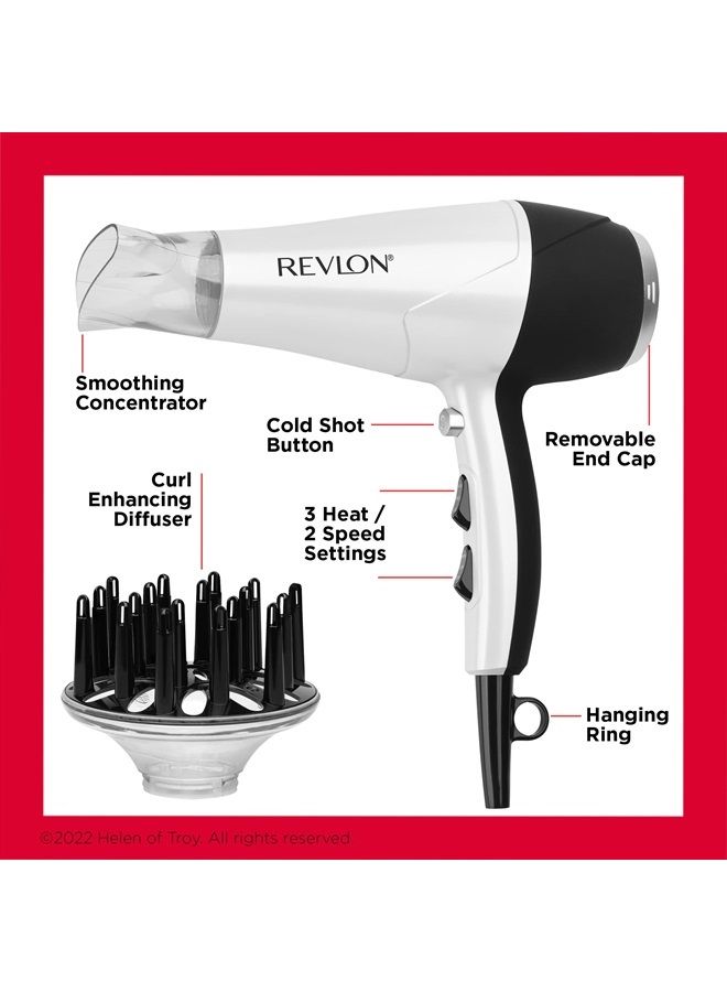 Revlon مجفف شعر بالأشعة تحت الحمراء | 1875 واط من الرفع والجسم والحجم (أبيض) - Image 5