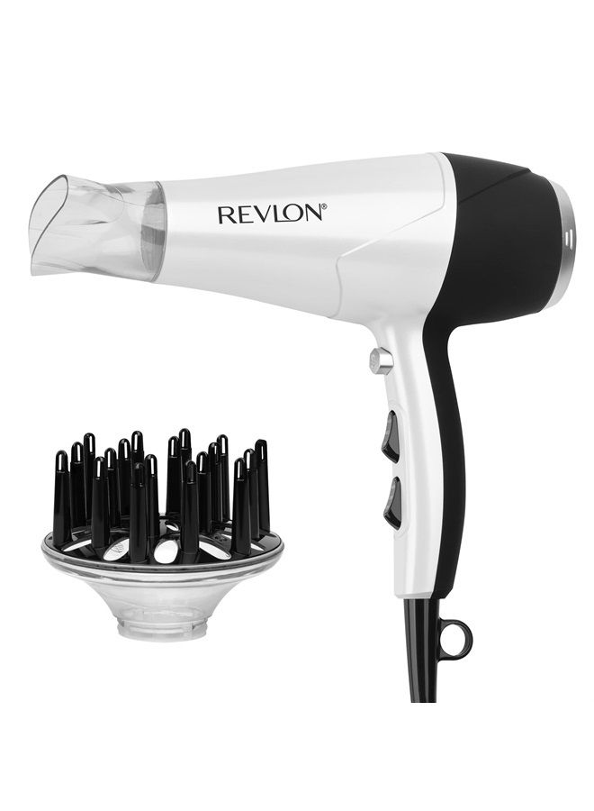 Revlon مجفف شعر بالأشعة تحت الحمراء | 1875 واط من الرفع والجسم والحجم (أبيض) - Image 1
