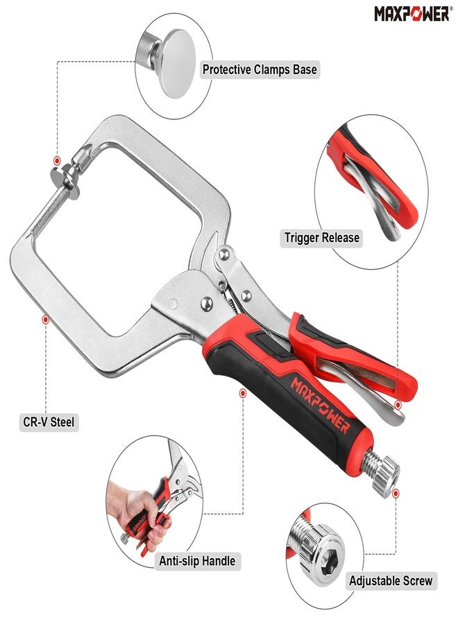 MAXPOWER 12.5-Inch Pocket Hole Clamp, 2 Pack Right Angle Clamp for Woodworking and Pocket Hole Joinery - Image 2
