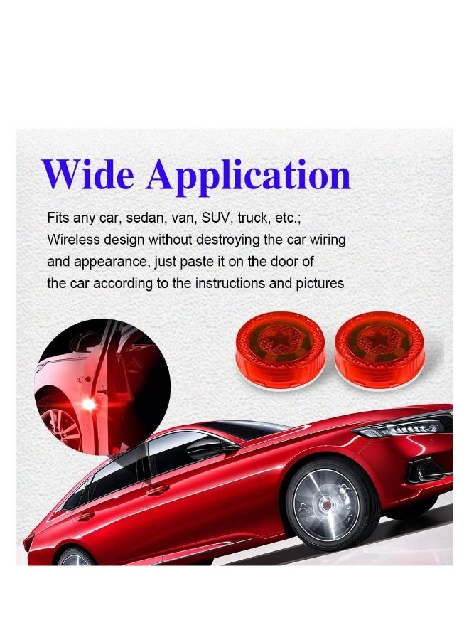 Loquat Universal Wireless Car Door LED Warning Lights, Car Door Warnning Lights, Roadside Flashing Flares Safety Warning Light, Waterproof Design, Strobe Lights for Anti rear-end Collision (Red) (4PCS) - Image 2
