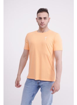 The Socks Company Palm Tree Embroidered Crew Neck Orange Unisex T-Shirt  - Image 5