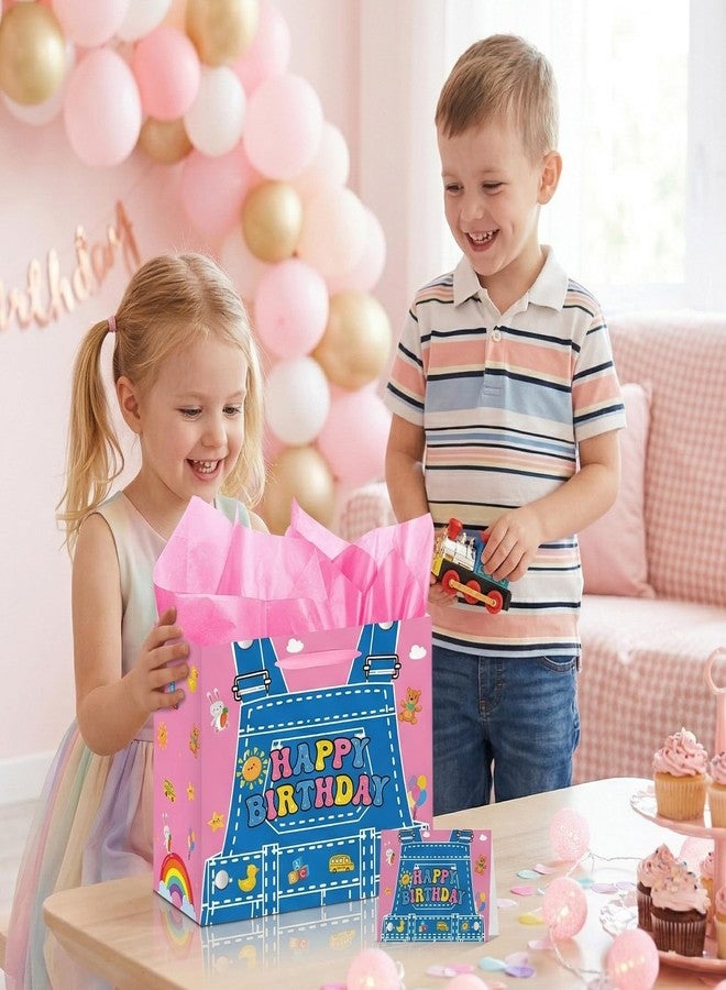 Aposwow Rachell Teacher Birthday Gift Bags - Cartoon English Teacher Goodie Gift Wrapping Paper Bags with Tissue Paper Rachel Girls Rainbow ABC Party Supplies for Birthday Baby Shower Classroom Decor - Image 5