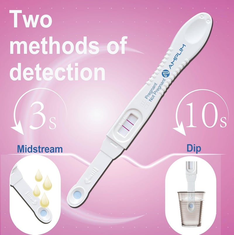 Amplim Pregnancy Test 6 Pack  Early Detection HCG Urine Test for Women High 10mIUmL Sensitivity 999 Accurate Rapid Home Midstream Test Clear Results Easy to Use Reliable - Image 3