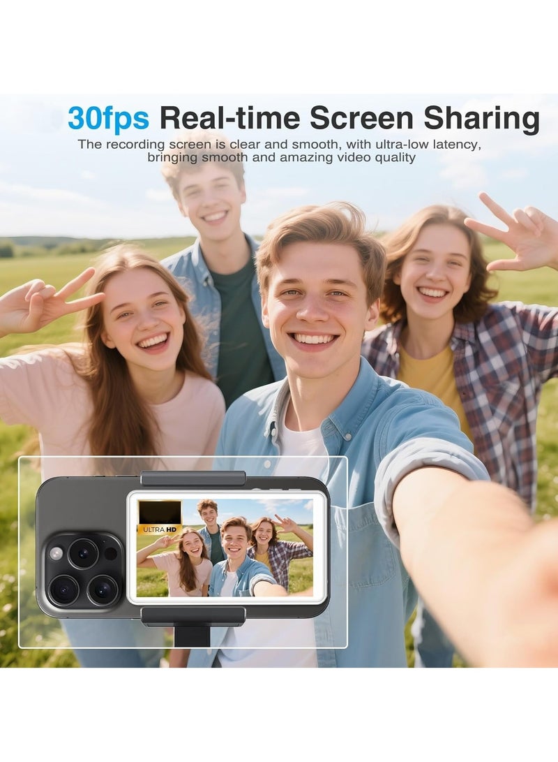  أورا سيليكت شاشة مراقبة صور السيلفي | شاشة مغناطيسية لتصوير السيلفي | شاشة آيفون لتصوير السيلفي | شاشة مراقبة السيلفي بالكاميرا الخلفية | انعكاس الشاشة لاسلكيًا مع جهاز تحكم عن بُعد، أساسيات منشئ المحتوى، البث المباشر وتيك توك - Image 2