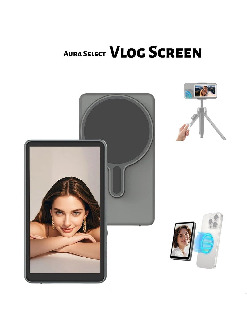  أورا سيليكت شاشة مراقبة صور السيلفي | شاشة مغناطيسية لتصوير السيلفي | شاشة آيفون لتصوير السيلفي | شاشة مراقبة السيلفي بالكاميرا الخلفية | انعكاس الشاشة لاسلكيًا مع جهاز تحكم عن بُعد، أساسيات منشئ المحتوى، البث المباشر وتيك توك - Image 1