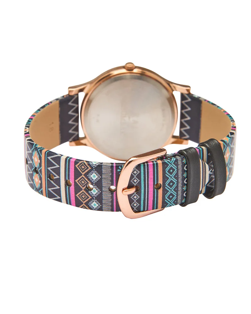Chumbak Ombre Aztec Watch-Black