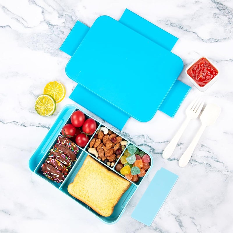 1330ML Bento Lunch Box with 6 Compartments - Leakproof and Reusable - Light Blue - Image 5