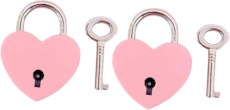 2 قطعة من الأقفال الصغيرة على شكل قلب للأمتعة والسفر وأمن المساكن، أقفال متنقلة ومتعددة الاستخدامات - Image 1
