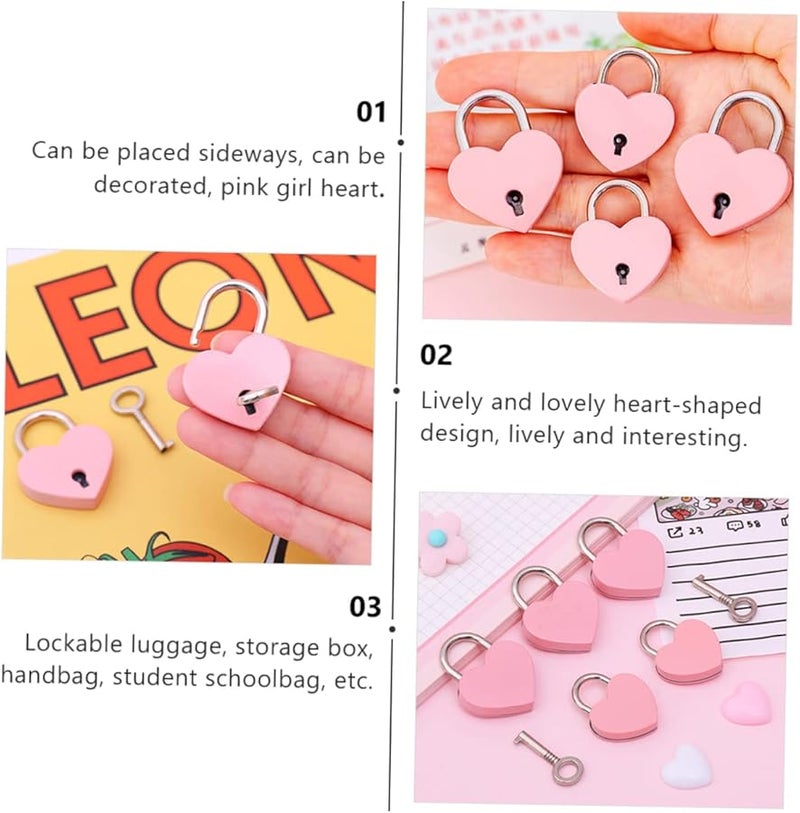 2 قطعة من الأقفال الصغيرة على شكل قلب للأمتعة والسفر وأمن المساكن، أقفال متنقلة ومتعددة الاستخدامات - Image 4