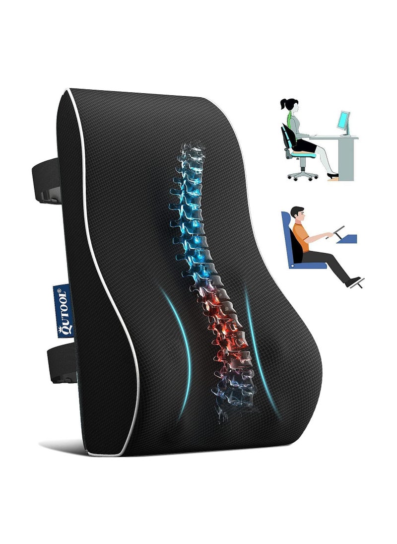 Assafco - Memory Foam Lumbar Support Pillow for Computer/Desk Chair, Car Seat, Gaming Chair - Image 1