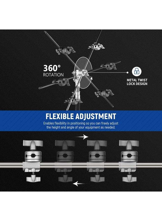 Neewer Multi Functional Heavy Duty 2.5-inch Grip Head Swivel Head Holder Mounting Adapter for Light Stand, Extension Boom Arm and Other Photographic Equipment with 1/2,1/4,3/8,5/8-inch Mount (Silver) - Image 2