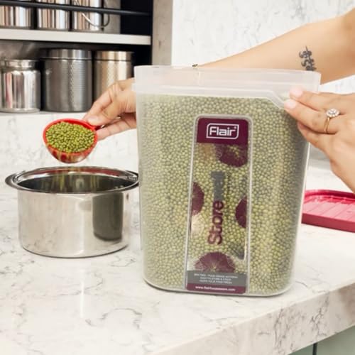 FLAIR Storewell Square Food Storage Containers Set Of 3 (6L, 8L, 12L)- Maroon, Air Tight Containers For Kitchen Storage Ideal Kitchen BoXFor Rice, Atta And Grains, Bpa-Free, Food Grade - Image 5