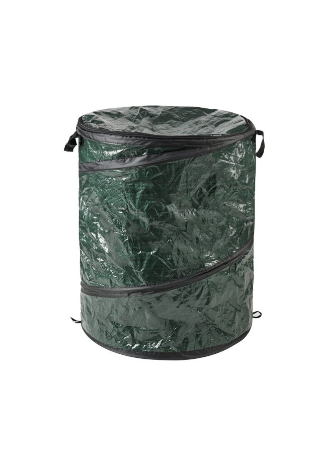 Wakeman Collapsible Trash Can- Pop Up 33 Gallon Trashcan For Garbage With Zippered Lid Outdoors -Ideal For Camping Recycling And More Green  - Image 1