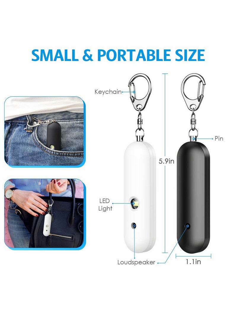 Safe Sound Personal Alarm 130dB Safesound Security Alarm Keychain Dual Speakers Emergency Self Defense Alarm with LED Light for Kids Women Elderly 2 Pack - Image 4