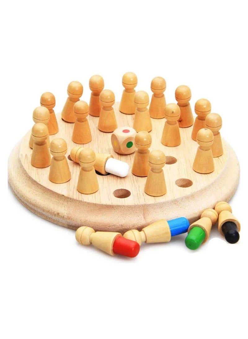العاب ذاكرة خشبية للاطفال والكبار، لعبة شطرنج خشبية ملونة تعليمية، لعبة تفاعل بين الوالدين والطفل لعمر 3 سنوات