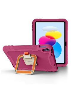 Moxedo Moxedo Rugged Protective EVA Silicone Kids Case Cover, Shockproof Foldable 360 Rotatable Stand Handle Grip with Pencil Holder Compatible for Apple iPad 2022 (10th Gen) 10.9 inch (Rose Pink)  - Image 1