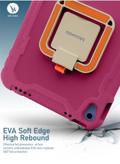 Moxedo Moxedo Rugged Protective EVA Silicone Kids Case Cover, Shockproof Foldable 360 Rotatable Stand Handle Grip with Pencil Holder Compatible for Apple iPad 2022 (10th Gen) 10.9 inch (Rose Pink)  - Image 2