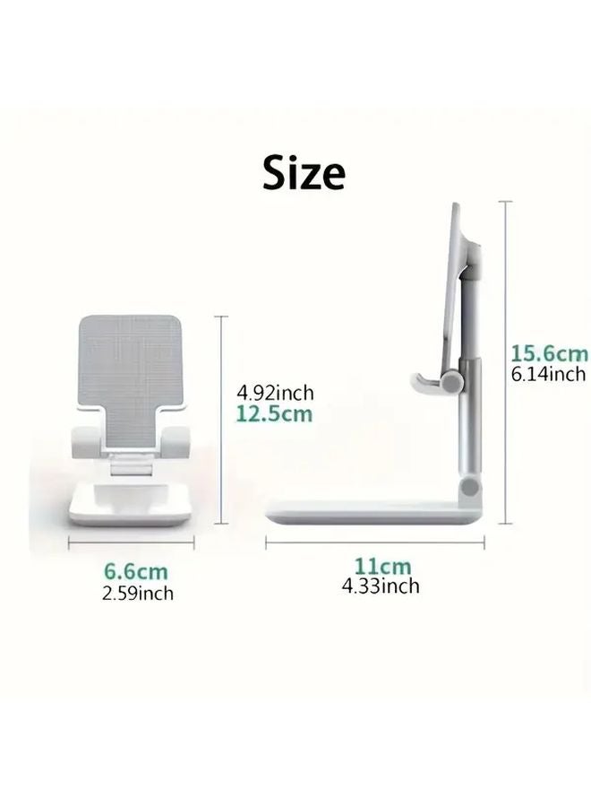 White Adjustable Foldable Desktop Phone Stand Universal Tablet Holder - Image 3