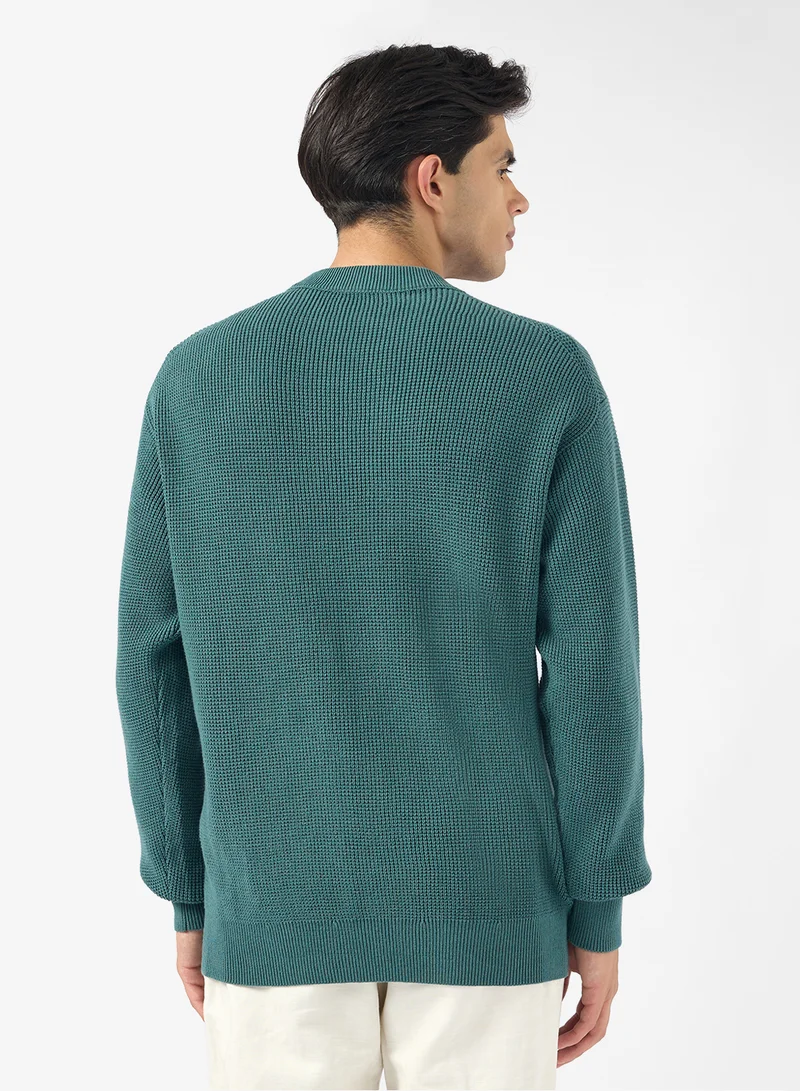 Calvin Klein Jeans Waffle Cotton Monogram Jumper