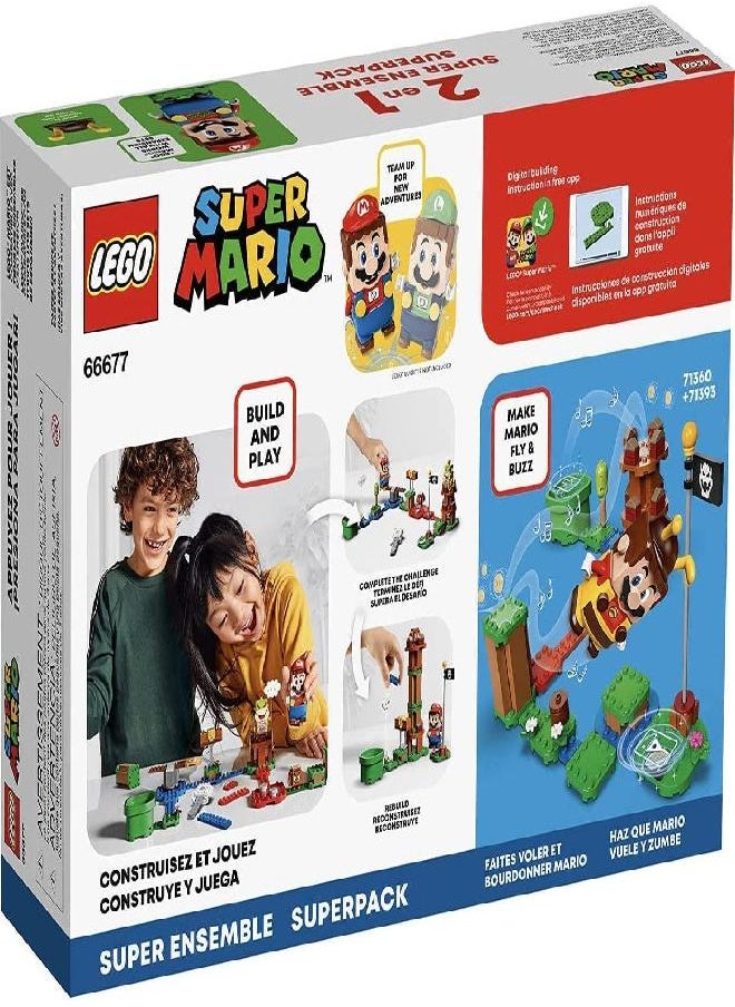 LEGO - Lego 66677 Super Mario 2 in 1 Super Pack Building Kit (Contains 71360 Adventures with Mario and 71393 Bee Mario) Collectible Toy for Creative Kids 6+ - Image 1