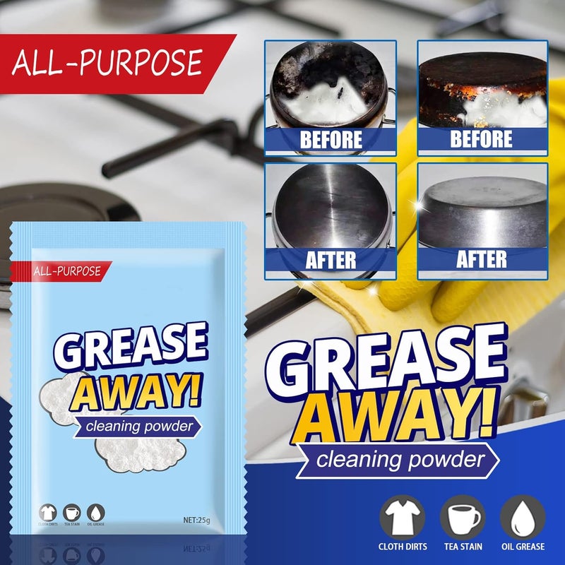 klarako Greaseaway Powder Cleaner, Foam Heavy Grease Cleaner, All-purpose Magic Cleaning Powder, Multi-purpose Stain Removal Kitchen Grease Cleaner, Kitchen Detergent, Home Kitchen Sink Detergent - Image 4