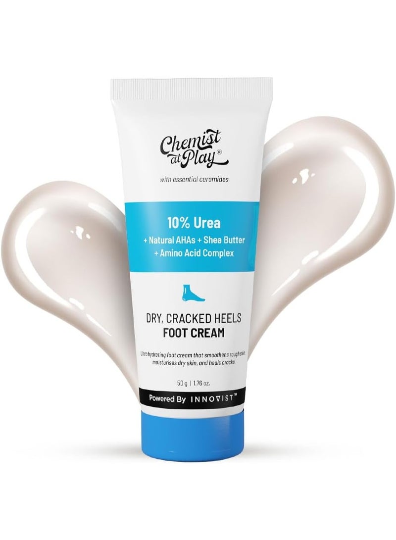 Chemist at Play Foot Cream for Cracked Heels & Diabetic Foot | Up to 24 hours of Moisturization | 10% Urea & Natural AHAs | Nourishment & Hydration | For Dry & Cracked Feet | Lightweight | 50g - Image 1