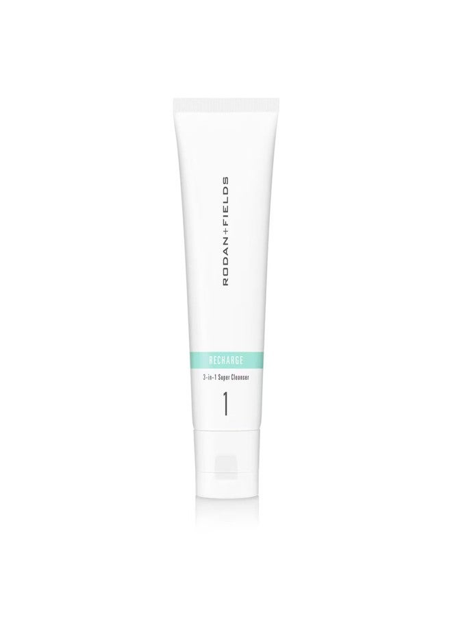 Rodan Fields RODAN + FIELDS RECHARGE 3-in-1 Super Cleanser | 125 mL | Daily Exfoliating Gel Cream Face Wash with Australian Lime Pearl Extract & Electrolytes | Removes Makeup, Oil, & Dirt | Smoothing Skin Care - Image 1