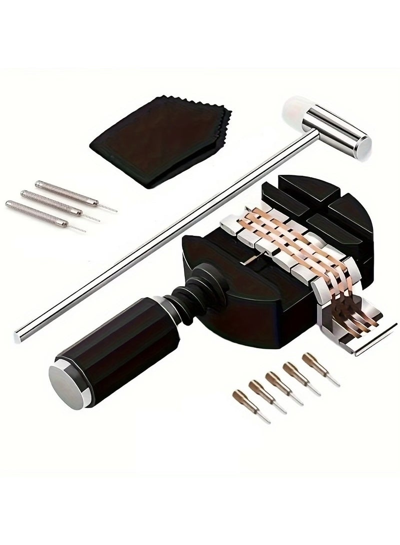 HIAS Pro Watch Repair Tool Kit 11 Pcs Watch Strap Link Removal & Adjustment Kit – Watch Band Sizing Tool Set with Pin Remover, Pin Punch & Hammer for Bracelet Resizing, Watch Repair & Maintenance Accessories. - Image 1