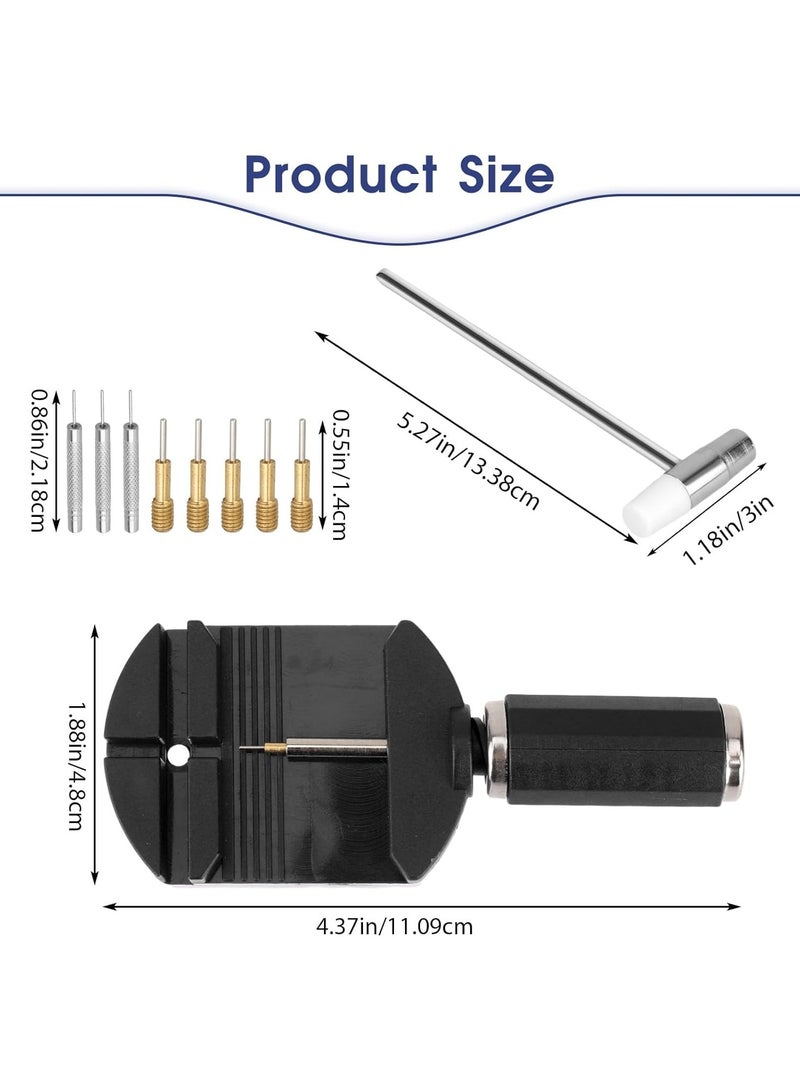 HIAS Pro Watch Repair Tool Kit 11 Pcs Watch Strap Link Removal & Adjustment Kit – Watch Band Sizing Tool Set with Pin Remover, Pin Punch & Hammer for Bracelet Resizing, Watch Repair & Maintenance Accessories. - Image 2