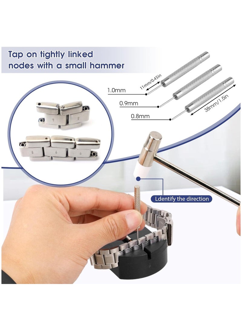 HIAS Pro Watch Repair Tool Kit 11 Pcs Watch Strap Link Removal & Adjustment Kit – Watch Band Sizing Tool Set with Pin Remover, Pin Punch & Hammer for Bracelet Resizing, Watch Repair & Maintenance Accessories. - Image 3