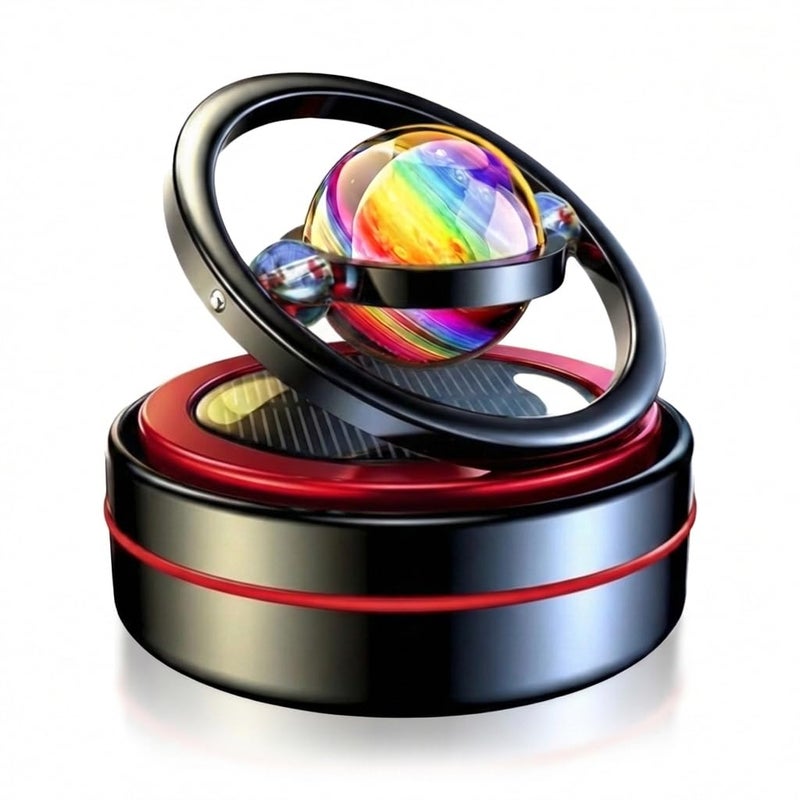 eaonitu Solar Dashboard Spinner, Sun Powered Kinetic Car Decoration Diffuser, Space Theme Automotive Accessories, Valentine's Birthday Gift Exchange, Fragrance & Aroma Cores Sold Separately (Celestial Black) - Image 1