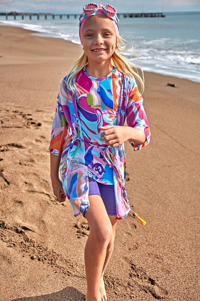 Marina Kids Patterned Colorful Kimono P2425  - Image 2