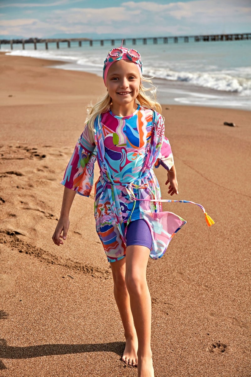 Marina Kids Patterned Colorful Kimono P2425  - Image 5