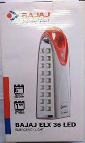 Bajaj ELX 36 LED Emergency Light 500Lm Rechargeable Lantern (Red) - Image 2