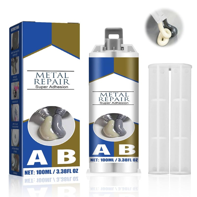 Excefore Metal Glue, Heavy Duty Metal Adhesive, Metal Repair Magic Ab Glue, Super Glue For Metal, Cold Weld Metal Repair, Repairing & Bonding, Metals, Ceramics, Glass, Various Plastics, Boats, Cars,100G - Image 1