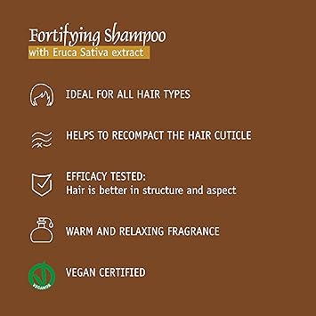 Prija Fortifying Shampoo Cleanses and Revitalises with Eruca Sativa for All Hair Types Hydrating Shampoo Improves Shine and Texture Vegan Friendly 380ml - Image 5