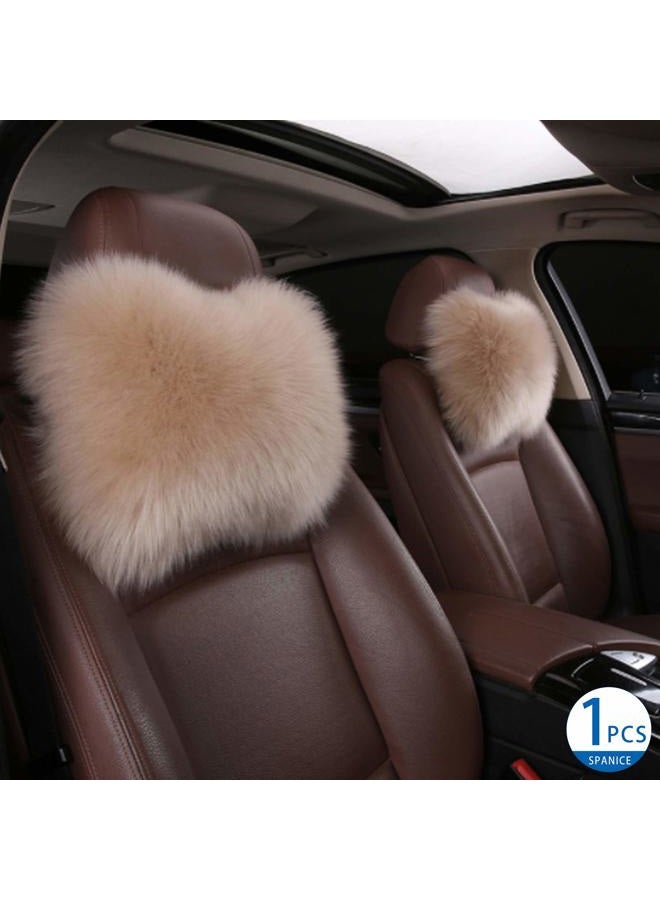 SPANICE Car Headrest Pillow Interior Head Neck Cushion Auto Protector Neck Rest Pillows Car Decor Accessories (Tan) - Image 2