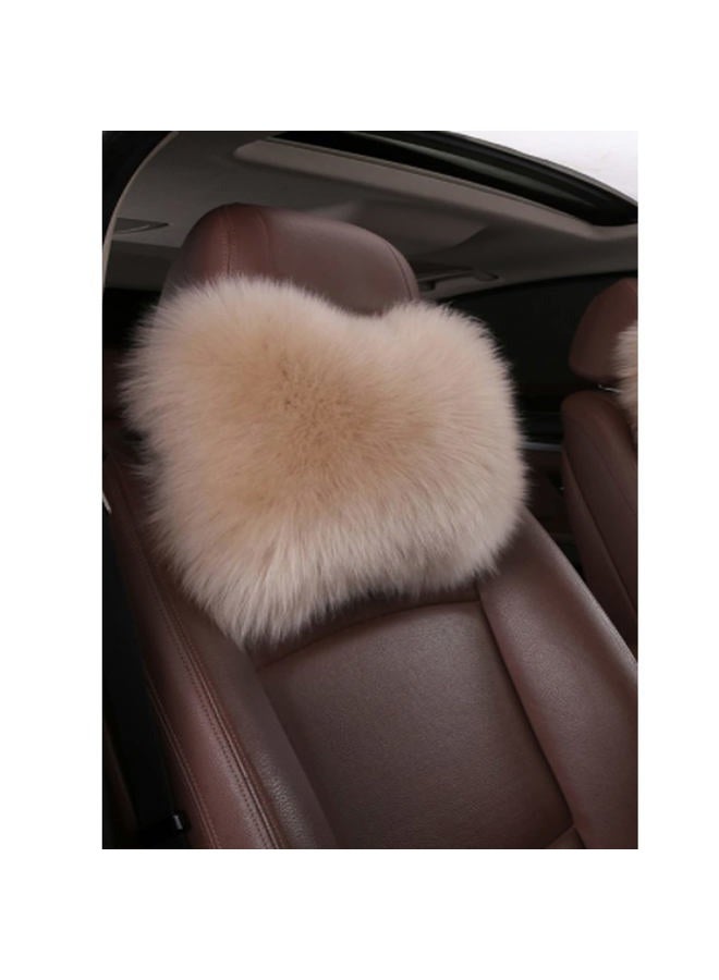 SPANICE Car Headrest Pillow Interior Head Neck Cushion Auto Protector Neck Rest Pillows Car Decor Accessories (Tan) - Image 1