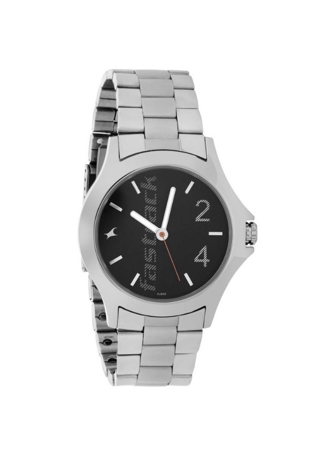 fastrack ساعة يد أنالوج للرجال 3220SM02 - قرص أسود، حزام من الفولاذ المقاوم للصدأ، حركة كوارتز - Image 1