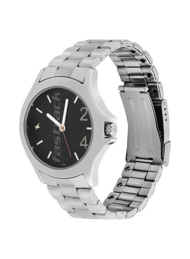 fastrack ساعة يد أنالوج للرجال 3220SM02 - قرص أسود، حزام من الفولاذ المقاوم للصدأ، حركة كوارتز - Image 2