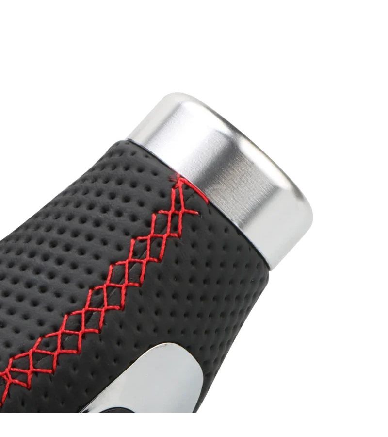 غطاء ذراع نقل الحركة يدوي من الجلد الأحمر متوافق مع سيارات السرعة 5 و 6 - Image 4
