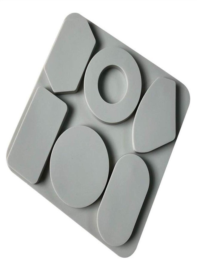 MATIN IMPEX 6 Shapes Silicone Mold for Candle & Soap Making Baking Tool for Kitchen Multi Shapes- Rectangle, Ring, Circle, Oval, Water Drop, Rhombus (Pack of 1) - Image 2