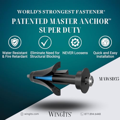 WingIts MASTER Wall Anchor, 10-32 x 3-1/2, PK6, Model:RC-MAWSD35-6 - Image 2