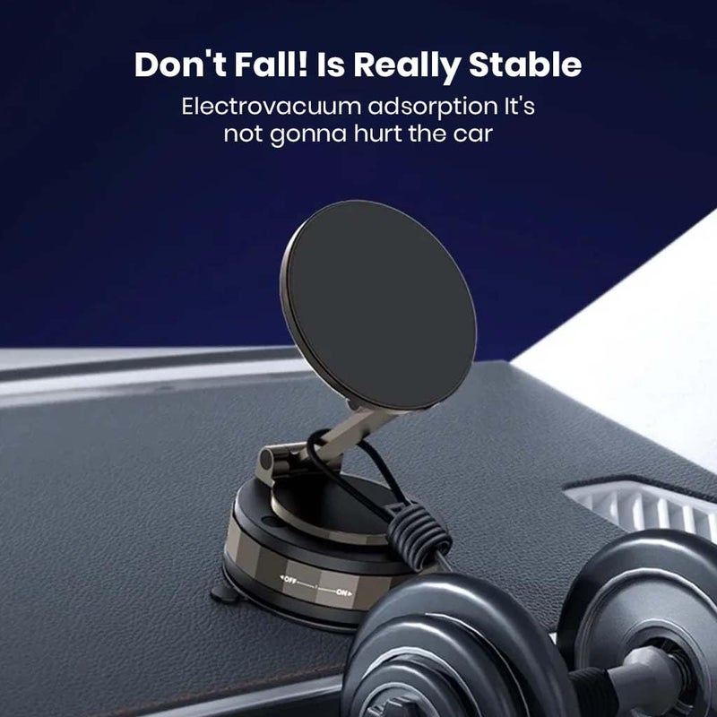 TECPHILE Magnetic Phone Holder for Car Magnetic Mobile Holder with 360° Rotatable & Foldable Metal Cell Phone Holder, Strong Grip Vacuum Seal, Car Mount Compatible with All Phones - Image 5