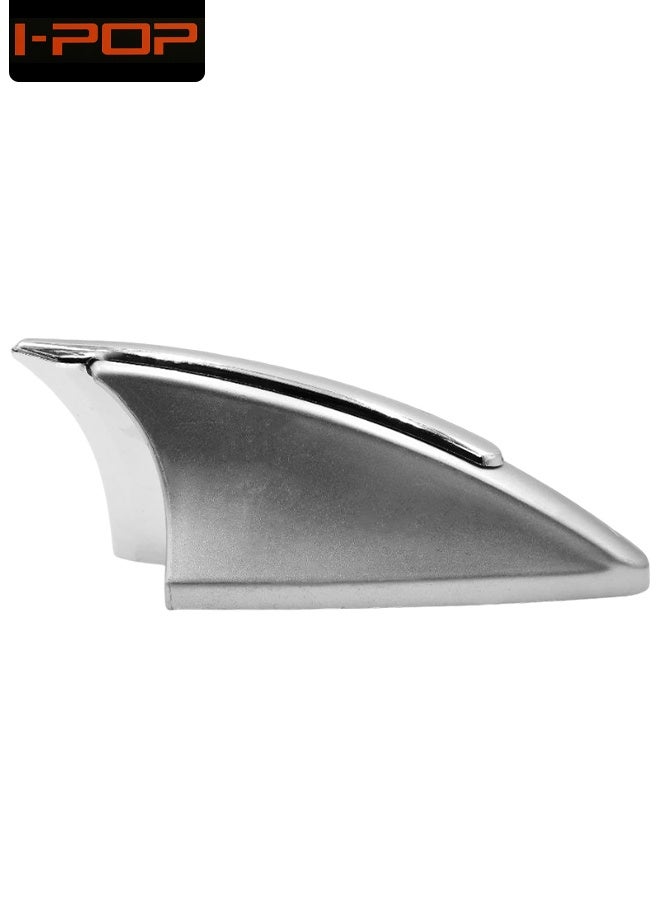 غطاء هوائي زعانف القرش المزخرف باللون الفضي المعدني (HD-5413) - ملحق تصفيف عالمي للتركيب على السقف بتصميم ديناميكي هوائي لترقية الجزء الخارجي من السيارة - Image 1