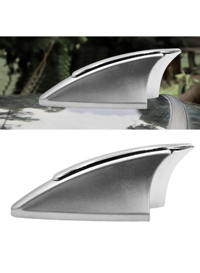 غطاء هوائي زعانف القرش المزخرف باللون الفضي المعدني (HD-5413) - ملحق تصفيف عالمي للتركيب على السقف بتصميم ديناميكي هوائي لترقية الجزء الخارجي من السيارة - Image 2