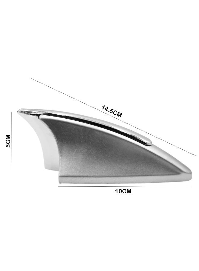 غطاء هوائي زعانف القرش المزخرف باللون الفضي المعدني (HD-5413) - ملحق تصفيف عالمي للتركيب على السقف بتصميم ديناميكي هوائي لترقية الجزء الخارجي من السيارة - Image 5