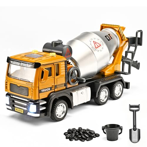 NOVAFUSION Cement Mixer Truck Toys for BoysCement Mixer Toy Truck Metal Diecast CabPull Back Mixer Trucks Construction Trucks with Lights and SoundsCement Truck Toys for Boys 35 Year Old - Image 1