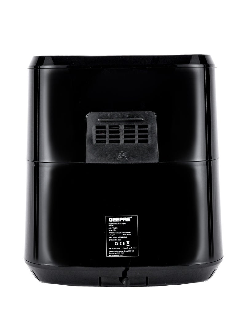 GEEPAS Air Fryer  9.2 L With 30 Min Timer| Pot With A Rack, Both With Non Stick Coating, Oil Free, Adjustable Time & Temperature, Vortex Air Frying Technology, Cooks 30% Faster 9.2 L 1800 W GAF37542 Silver/Black - Image 4