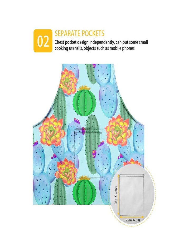 GLENLCWE Tropical Pineapple Floral Kitchen Apron with Oven Mitts and Pot Holders Set for Baking Cooking,Adjustable Apron with Pocket,Washable - Image 4